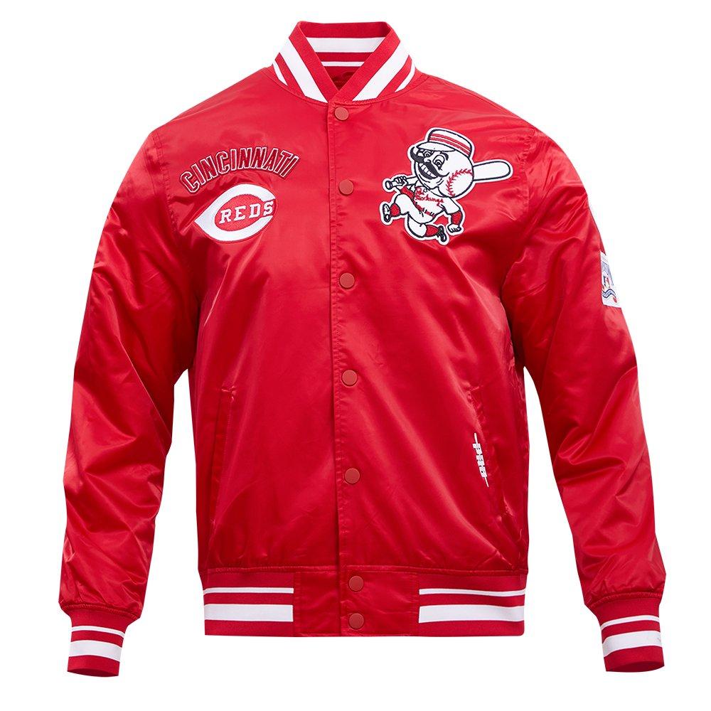 Pro Standard Men's MLB Cincinnati Reds Retro Classic Rib Satin Jacket -Red